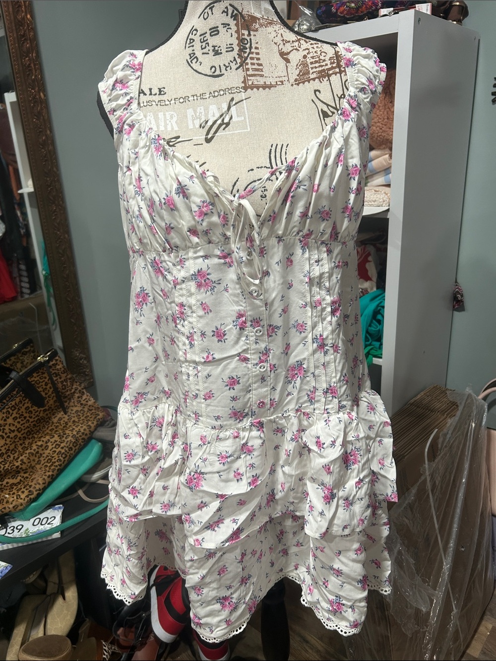 Wild Fable Floral scoop back midi dress county chic NWT